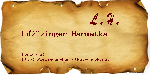 Lézinger Harmatka névjegykártya